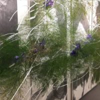 2次元と3次元の融合書と池坊の合作