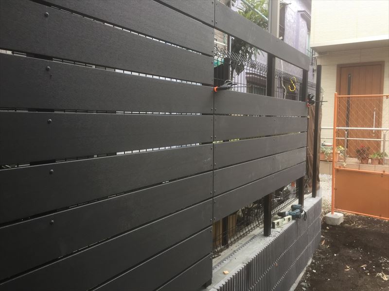 施工状況が良く分かる東京都大田区のブロック&フェンス
