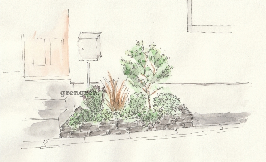 世田谷区の新築個人邸のための植栽プランイメージ図