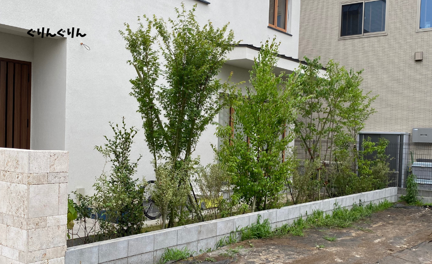 緑化条件をクリアした植栽を行った世田谷区の新築住宅