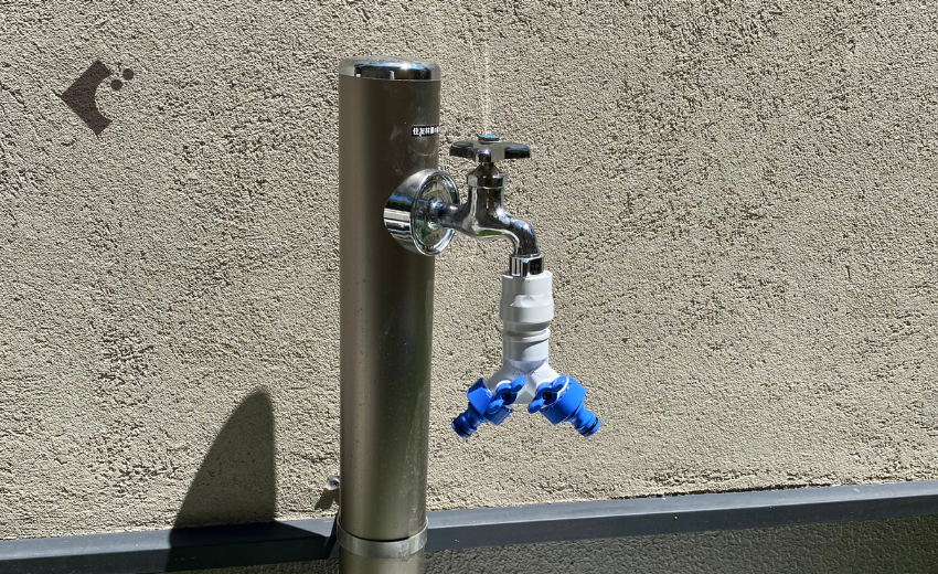 潅水装置を付けるに適した水道の水栓柱